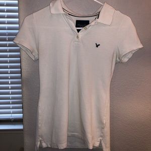 American Eagle outfitters white and navy top